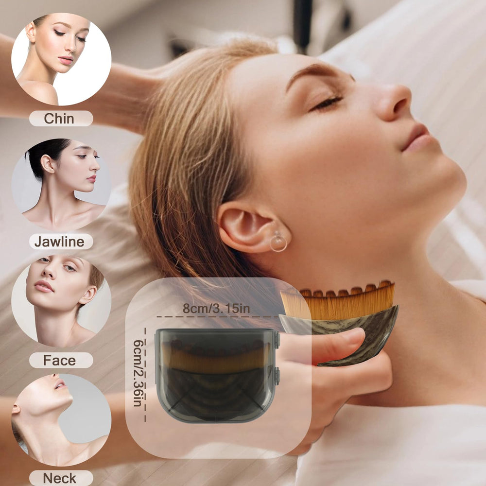 Clapery Lymphatic Contour Brush compact size portrait for travel-friendly skincare