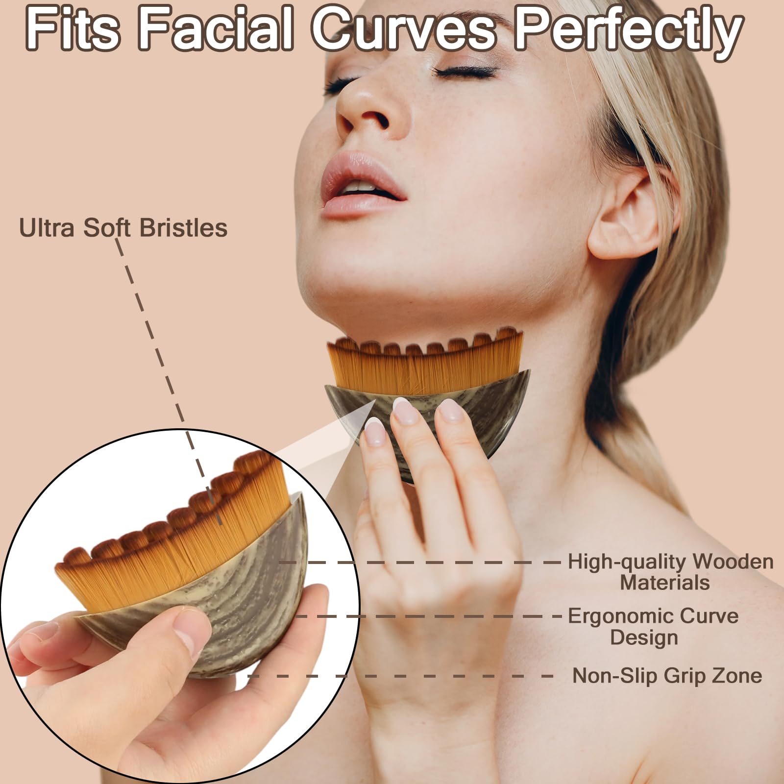 Clapery Lymphatic Contour Brush jawline-angle shot highlights toning potential