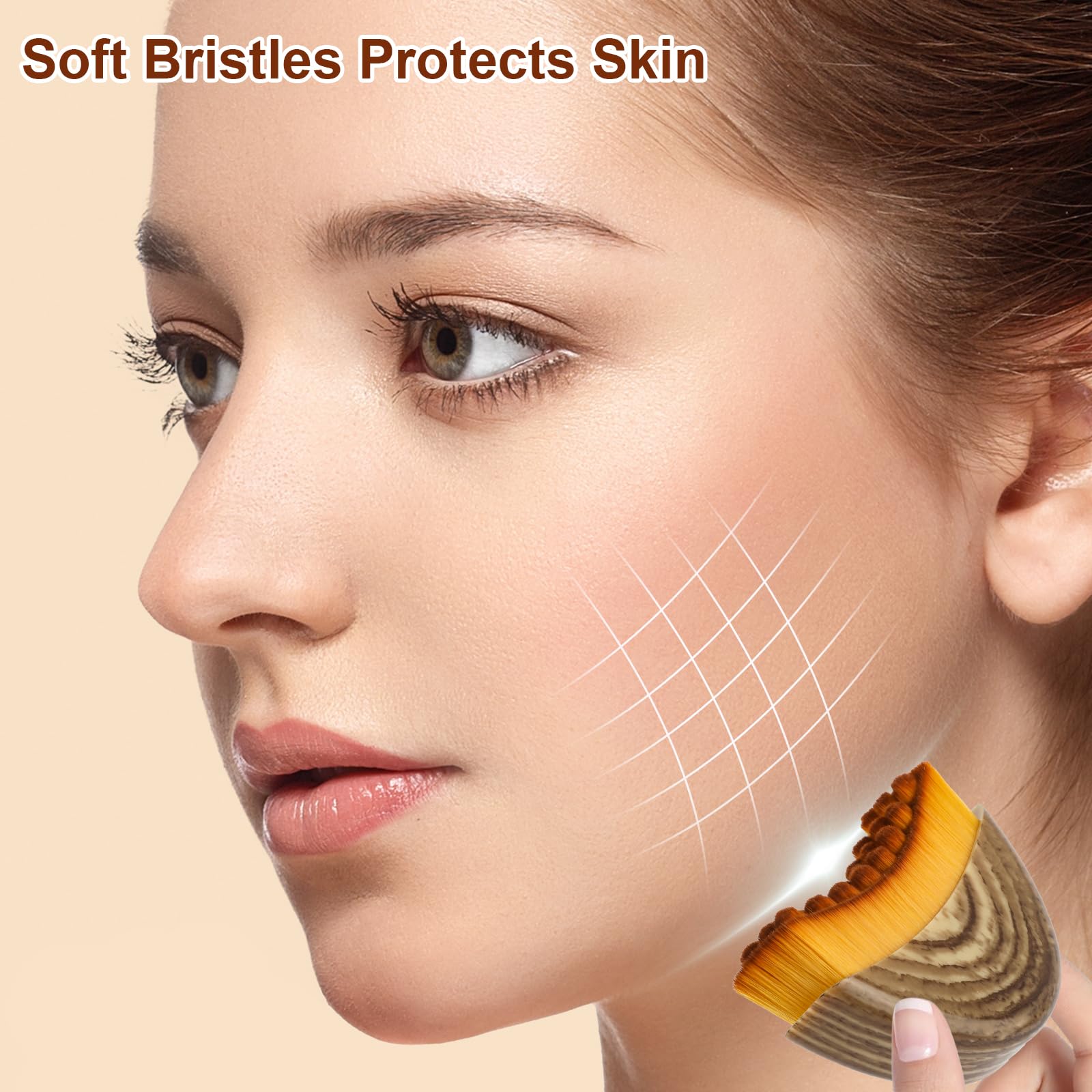 Clapery Lymphatic Contour Face Brush cleaning-storage image easy to clean and store.