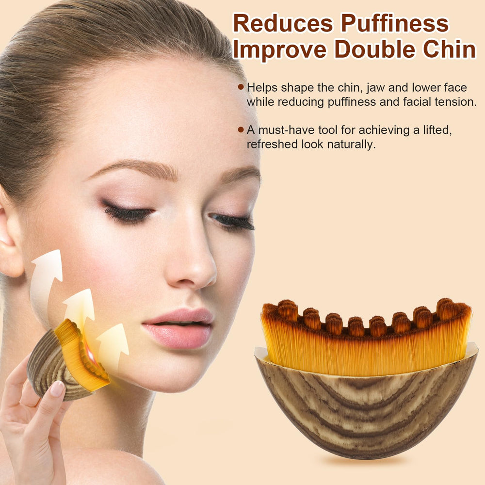 Clapery New Lymphatic Contour Brush jawline focus close-up highlights contouring and absorption boost