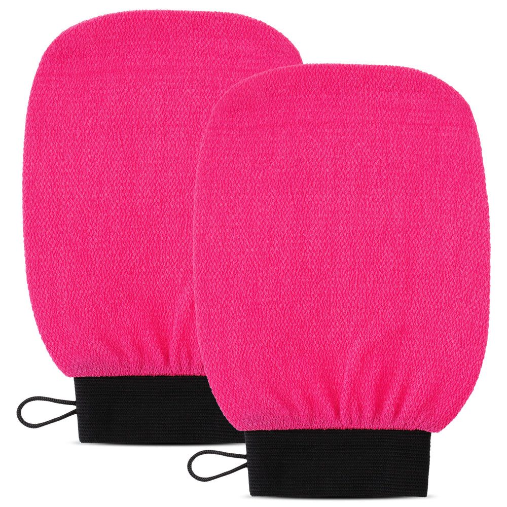 Clarial exfoliating glove pair pink front view for at-home exfoliation