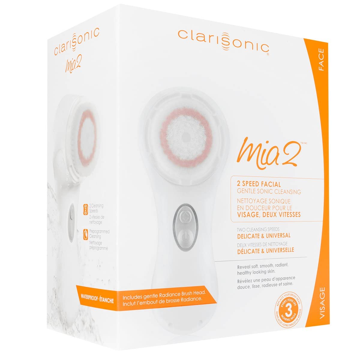 Clarisonic Mia 2 battery lasts up to 60 uses per charge.
