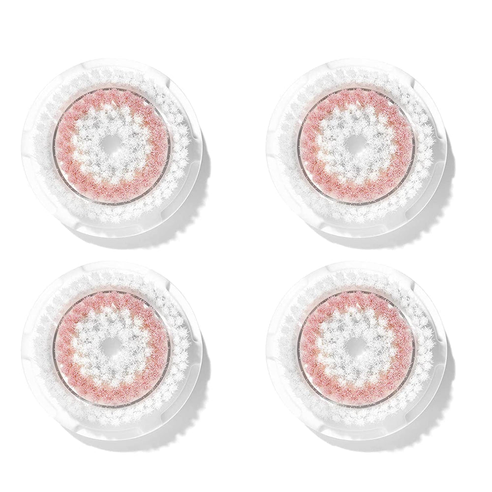 Clarisonic Radiance 4-pack close-up with gentle rounded bristles for sensitive skin.