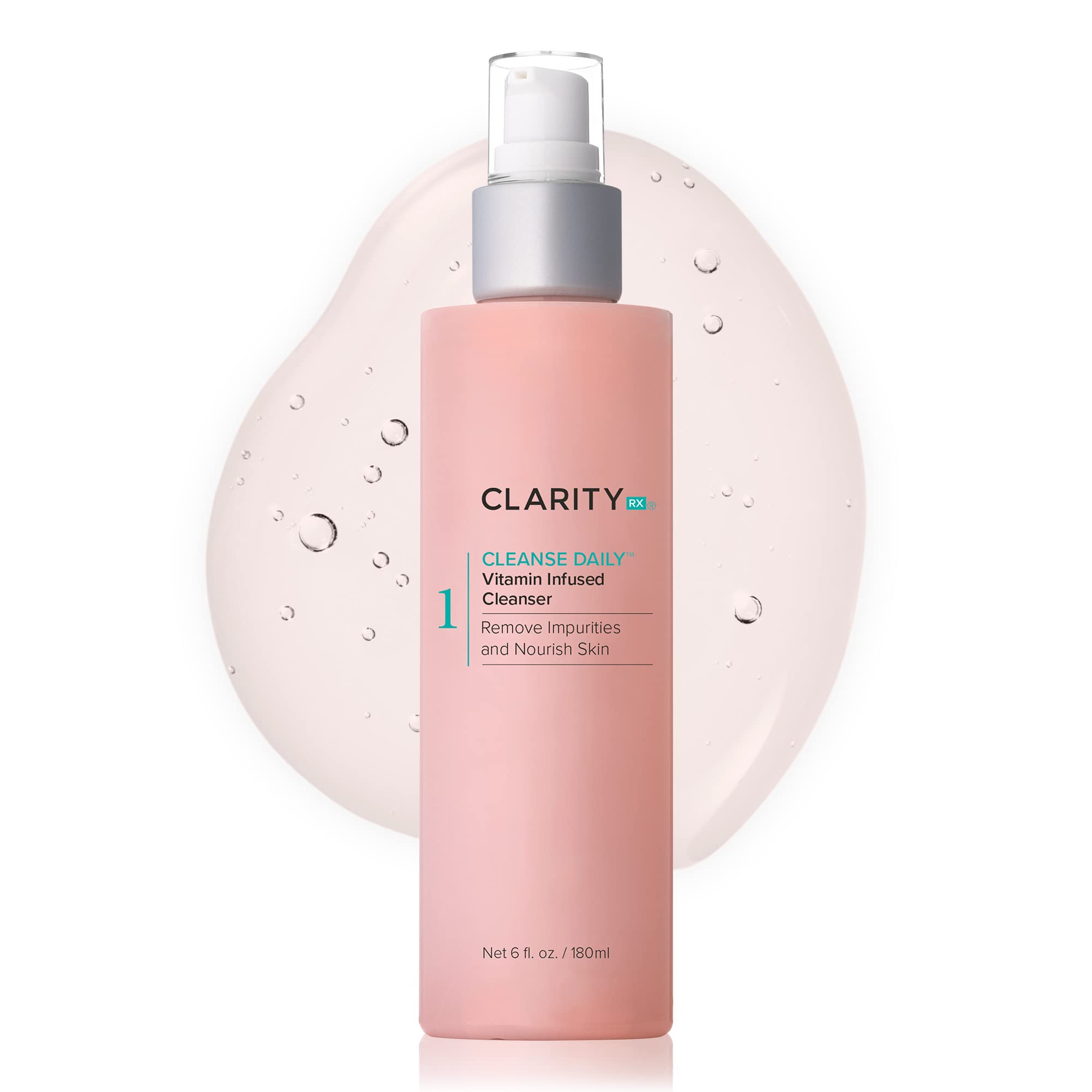 ClarityRx Cleanse Daily Face Wash bottle closed for a gentle daily cleanse suitable for all skin types
