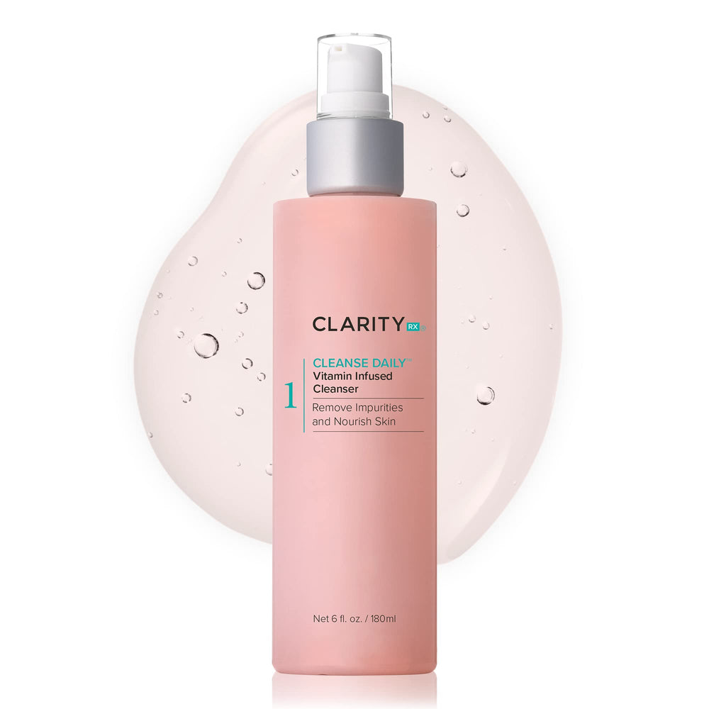 ClarityRx Cleanse Daily Face Wash bottle closed for a gentle daily cleanse suitable for all skin types