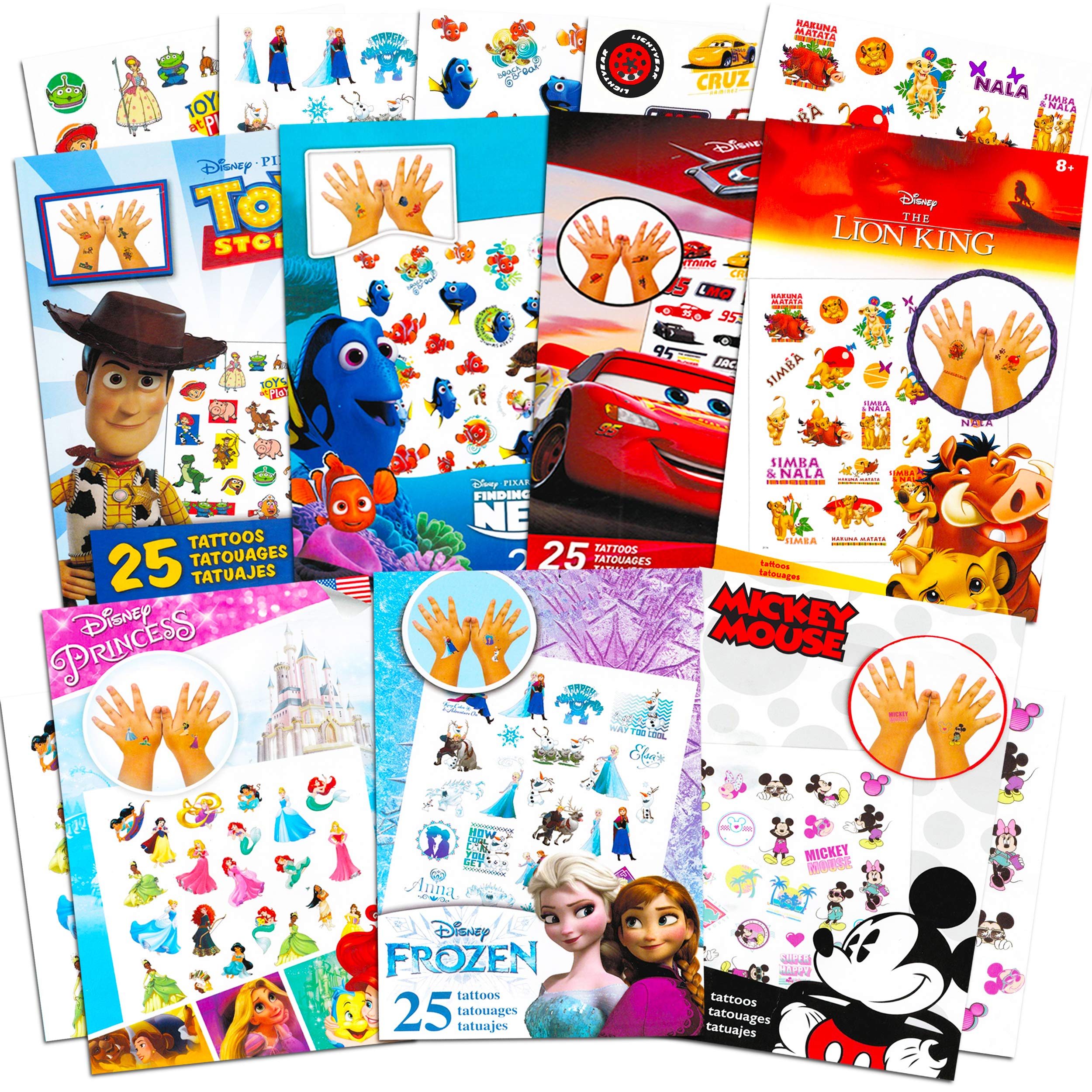 Classic Disney mega assortment box front view with vibrant tattoo sheets