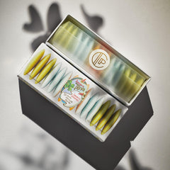Claus Porto Trevo mini soaps showcase Alface, Cerina, Banho, and Favorito scents.