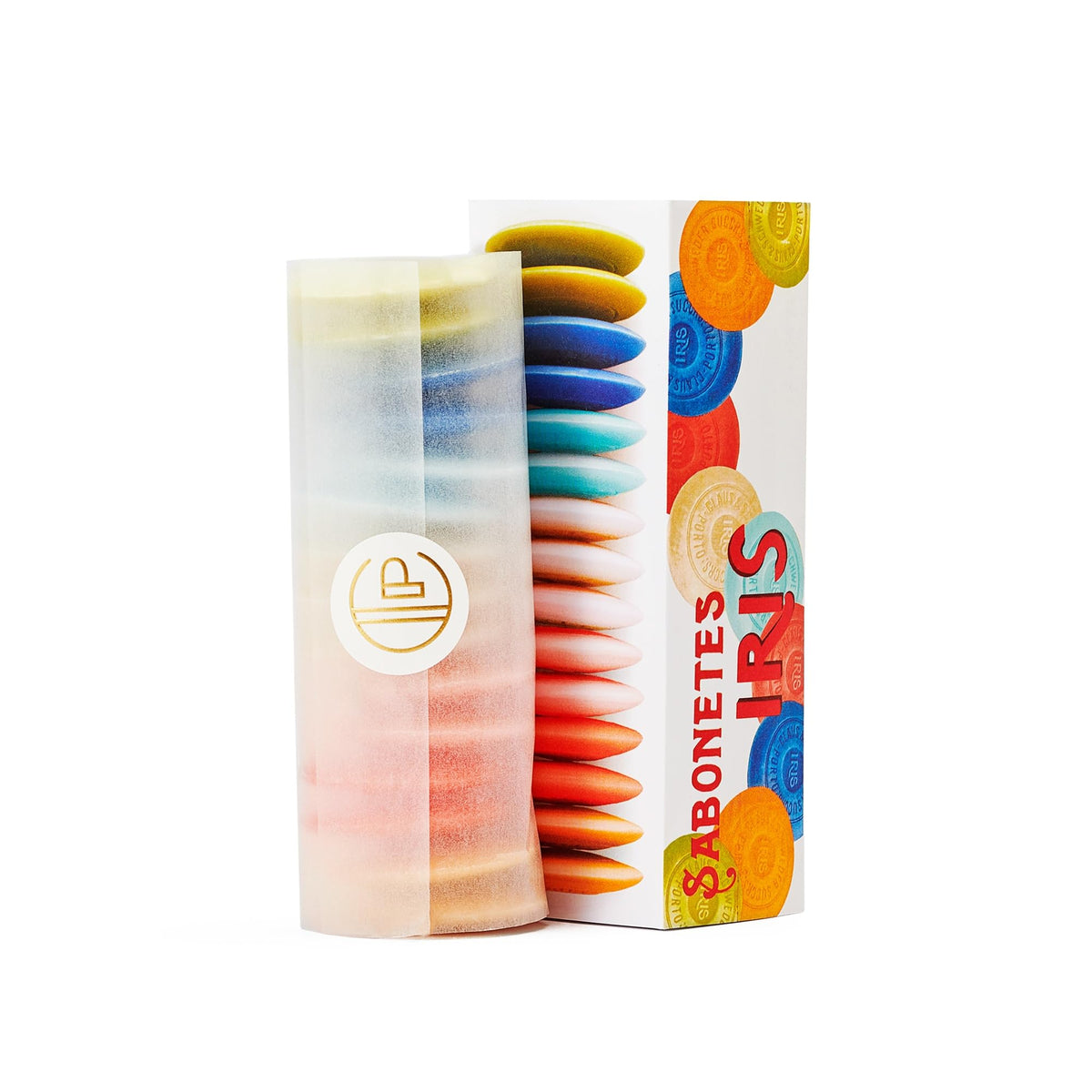 Claus Porto Iris Guest Soap Box packaging highlights an elegant, gift-worthy collection for guests.