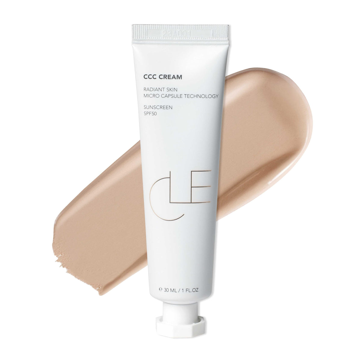 CLE Cosmetics CCC Cream tube packaging enables on-the-go priming and color correction.