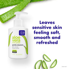 Clean & Clear Aloe Vera Gentle Facial Cleanser aloe vera gel texture closeup for soothing rinse