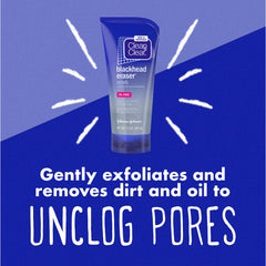 Clean & Clear oil-free scrub texture cleans pores gently during routine.