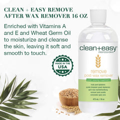 Clean + Easy after-wax remover applying on skin demonstrates soothing use