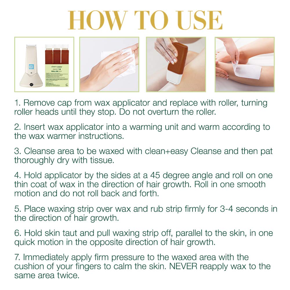 Spa setup with Clean + Easy Vit E Roll-On Wax for home or professional use.