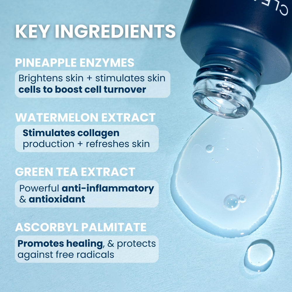 Clean Skin Club antioxidant-rich formula closeup suggests protection against environmental stressors.