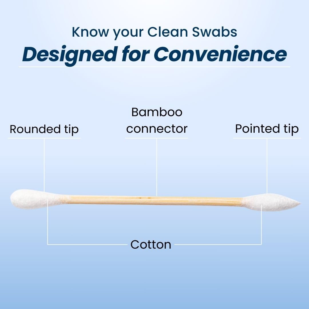 Clean Skin Club Clean Swabs dual-sided-tip offer versatile makeup correction with rounded and precise tips.