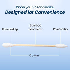 Clean Skin Club Clean Swabs dual-sided-tip offer versatile makeup correction with rounded and precise tips.