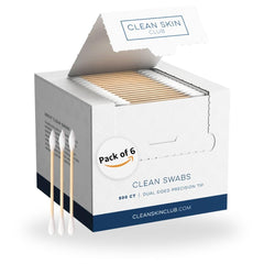 Clean Skin Club Clean Swabs pack-6-count for quick on-the-go touch-ups with biodegradable materials.