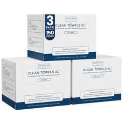 Clean Skin Club Clean Towels XL packaging for convenient disposable facial towels
