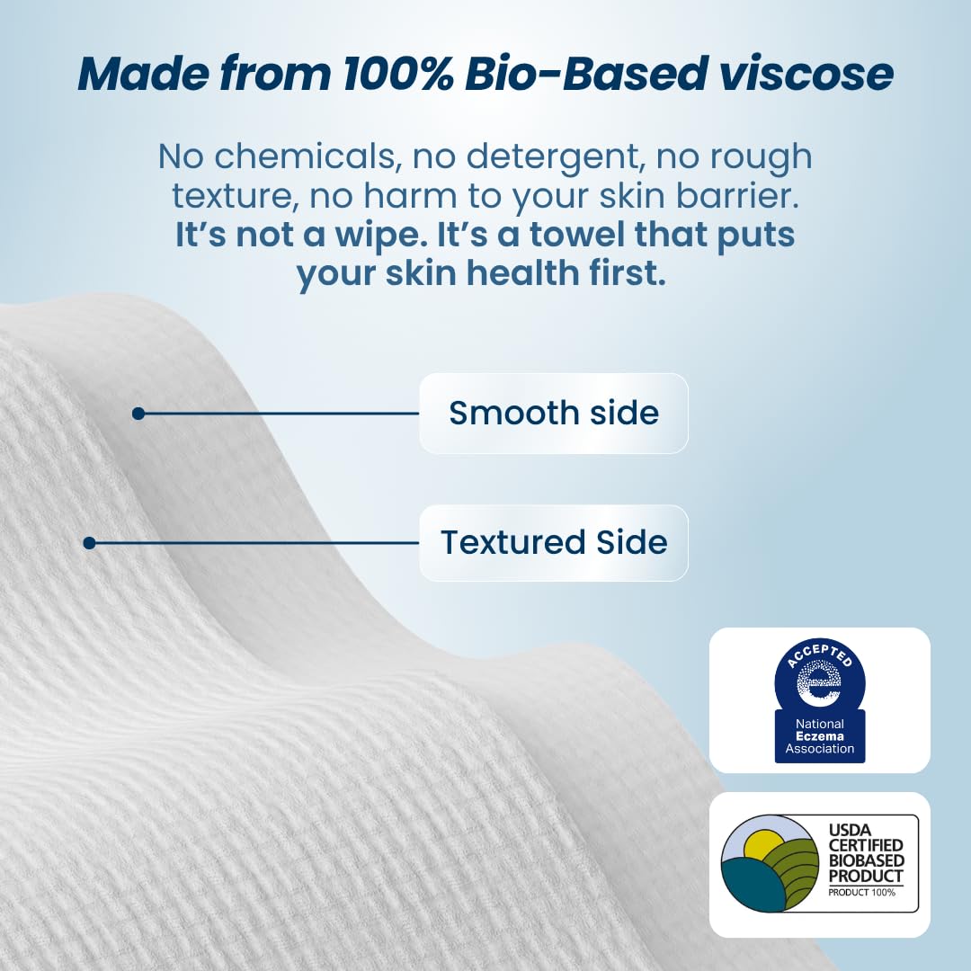 Clean Skin Club towels feature thicker texture for gentle exfoliation during cleansing