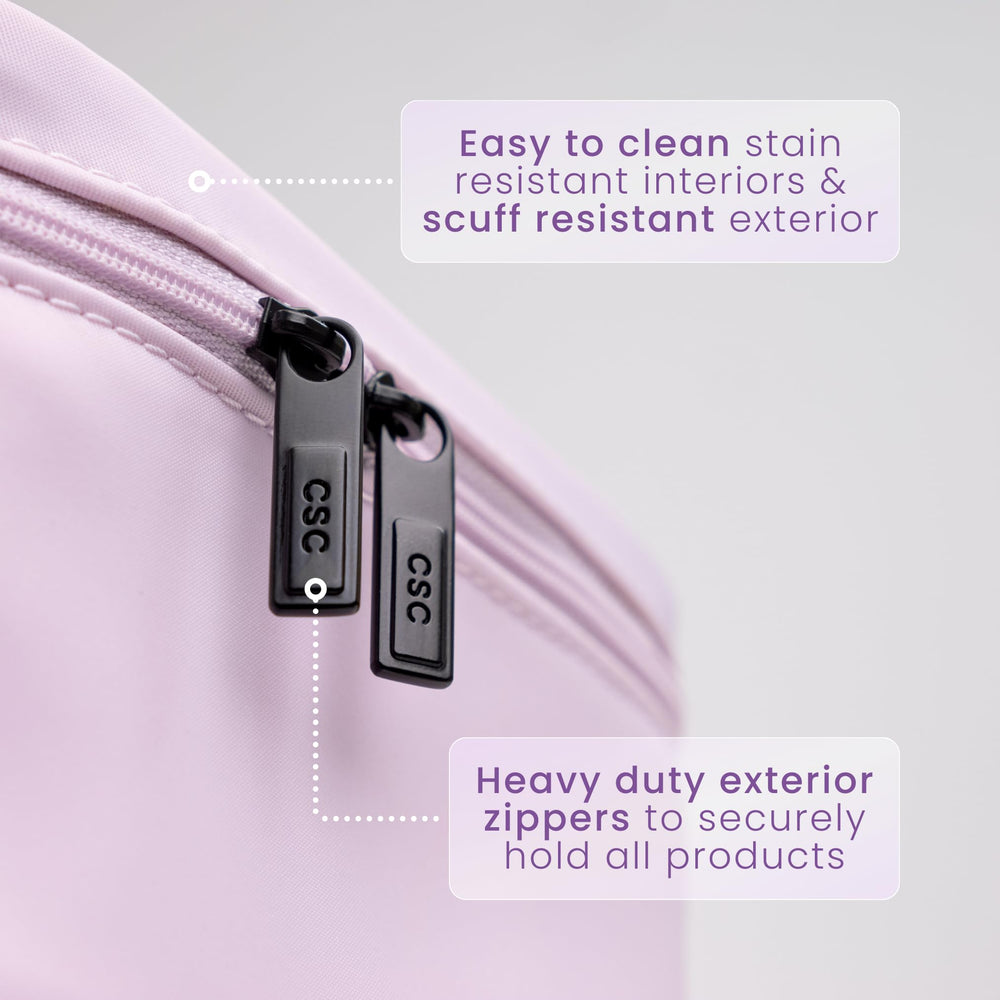CLEAN SKIN CLUB Heavy-duty zipper keeps contents secure on the move