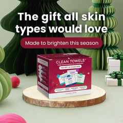Clean Skin Club holiday gift box elegantly arranged for gifting and self-care rituals