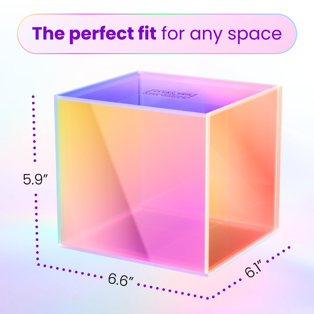 CLEAN SKIN CLUB Prism Box colorful design brightens bathroom storage.