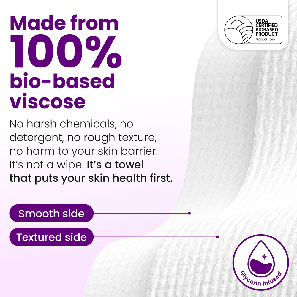 Clean Skin Club skincare routine with towels for home or on-the-go