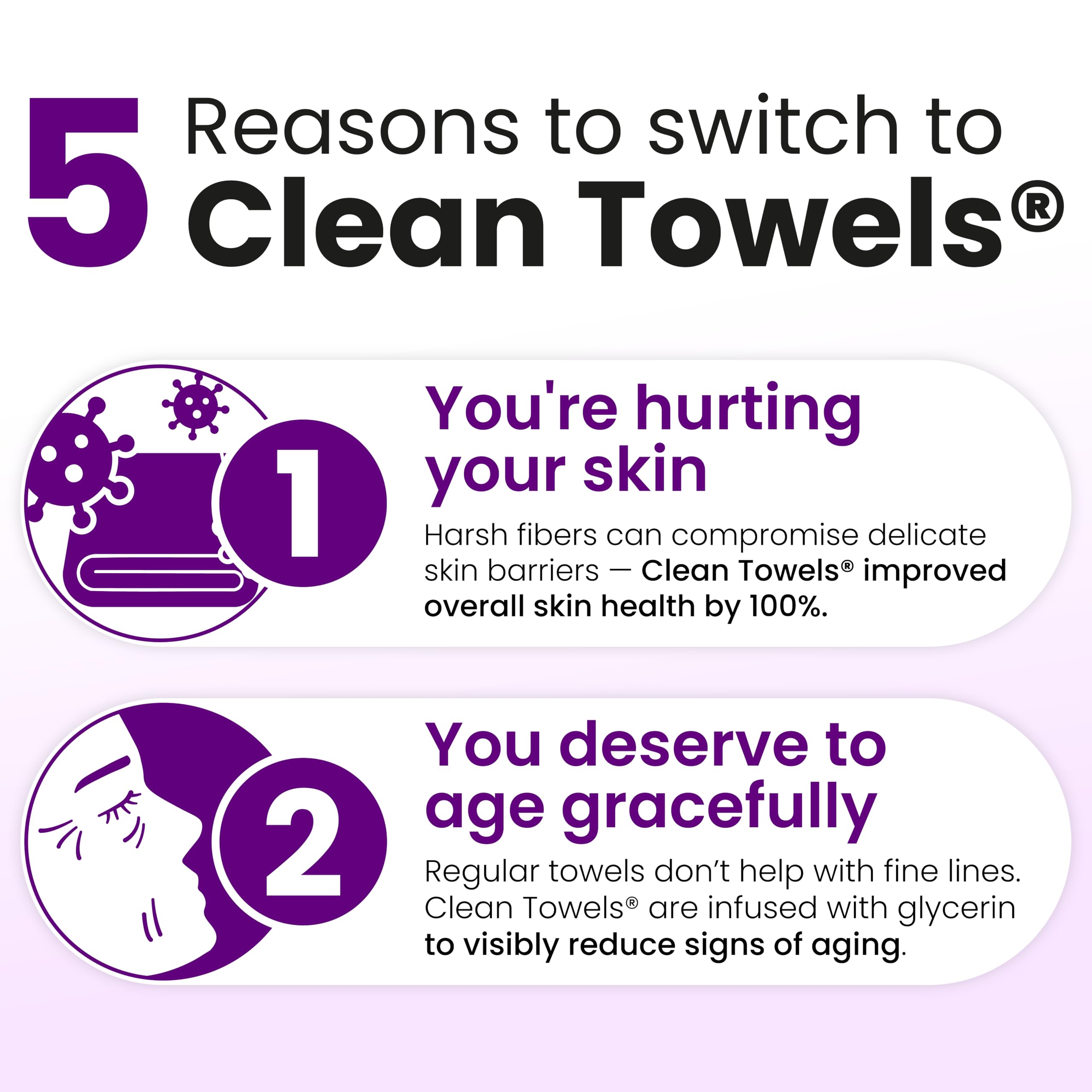 Clean Skin Club soft hygienic towel texture ideal for patting skin dry