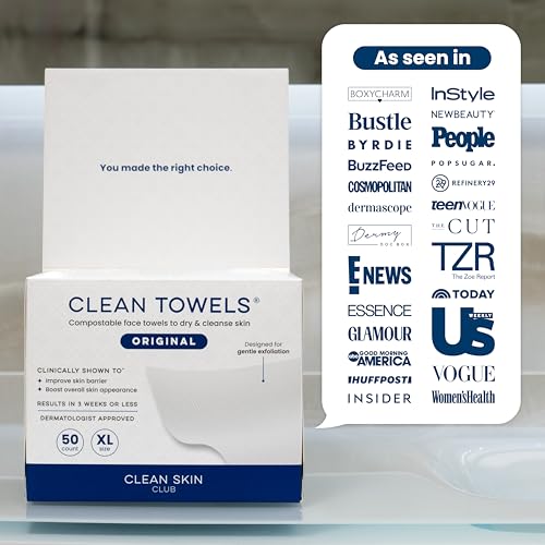 Ultra-soft Clean Skin Club towel shown in daily cleansing scene