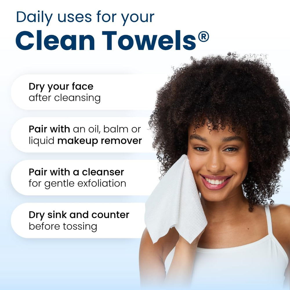 Ultra-soft texture for gentle facial cleansing with Clean Skin Club towels.