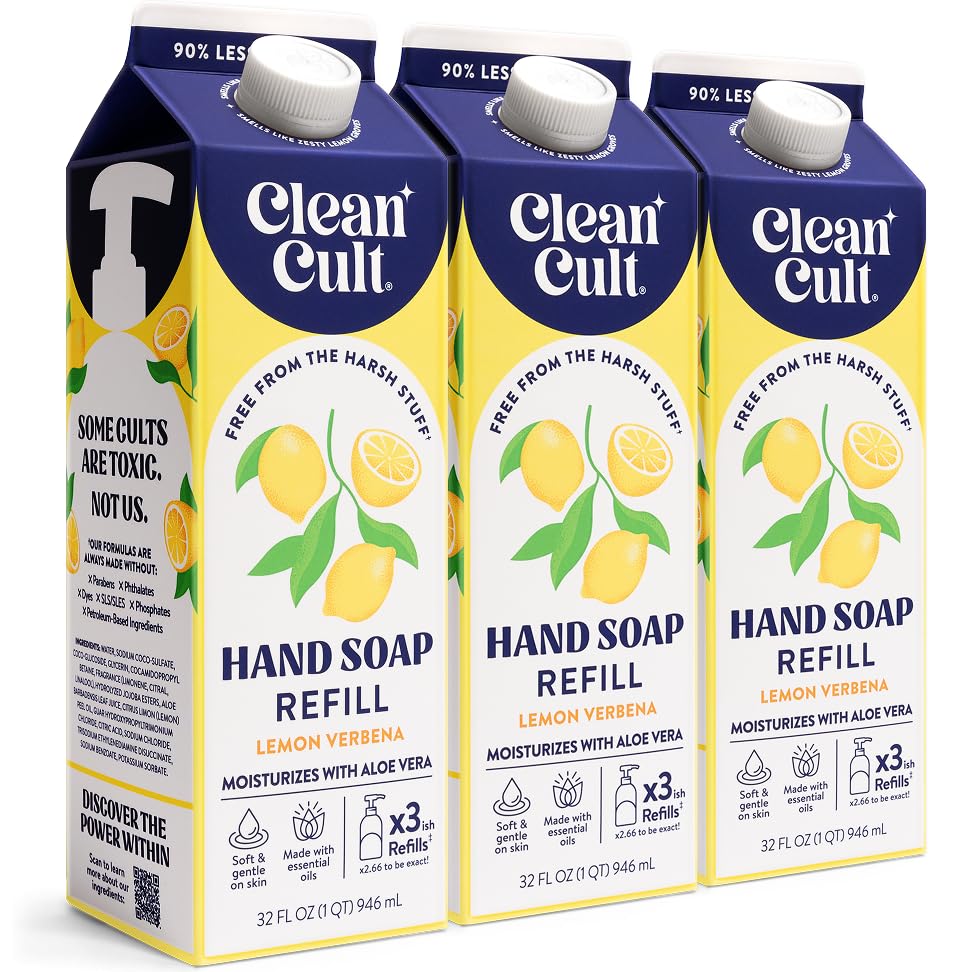 Cleancult Lemon Verbena refills 3-pack for eco-friendly hand washing