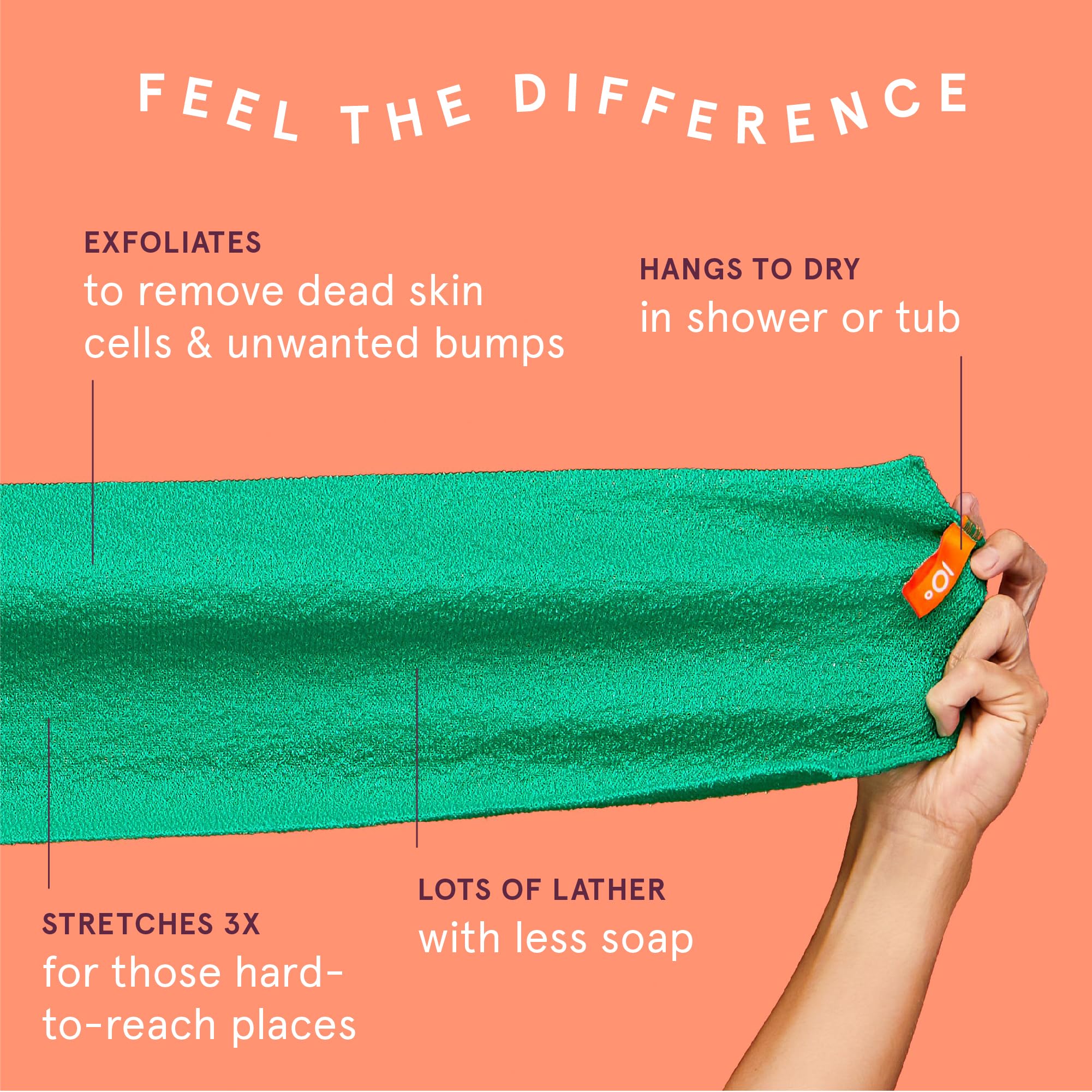 Close-up of Cleanlogic cloth texture for gentle exfoliation and smoother skin.