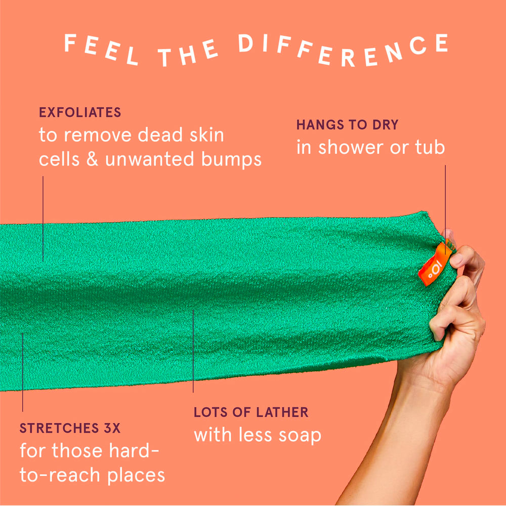 Close-up of Cleanlogic cloth texture for gentle exfoliation and smoother skin.
