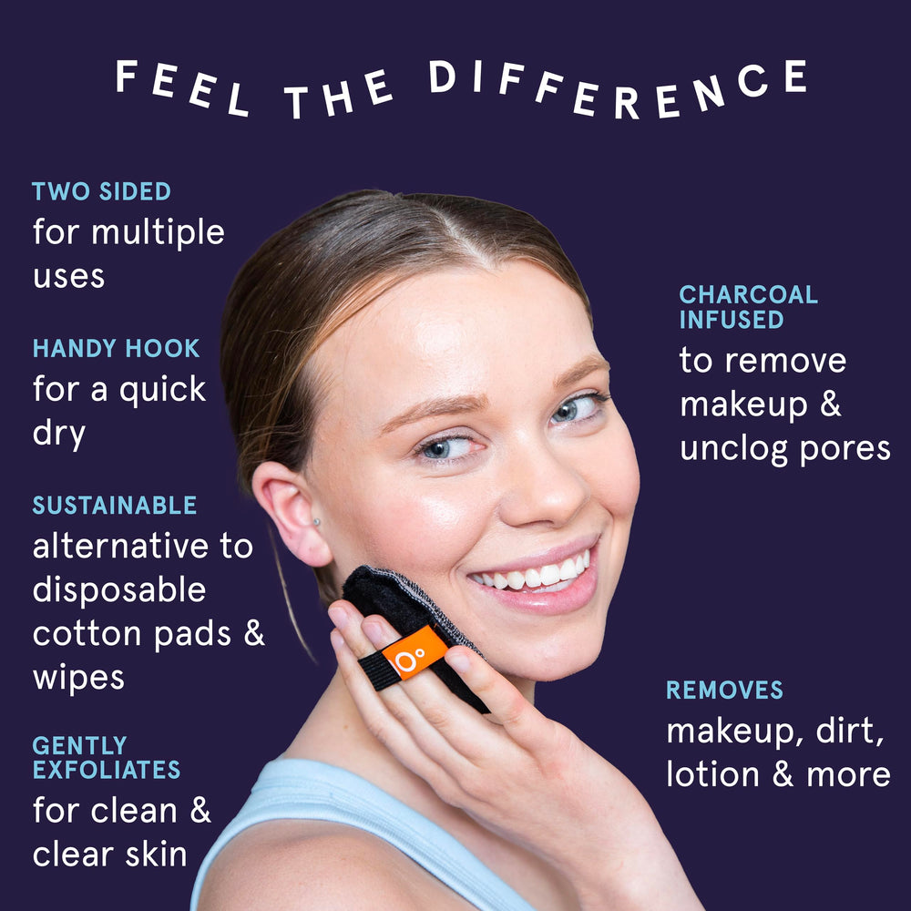 CleanLogic charcoal dual-texture pad with textured exfoliating side for cleansing