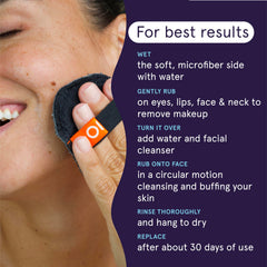 CleanLogic charcoal face sponge with exfoliating side for pore cleansing