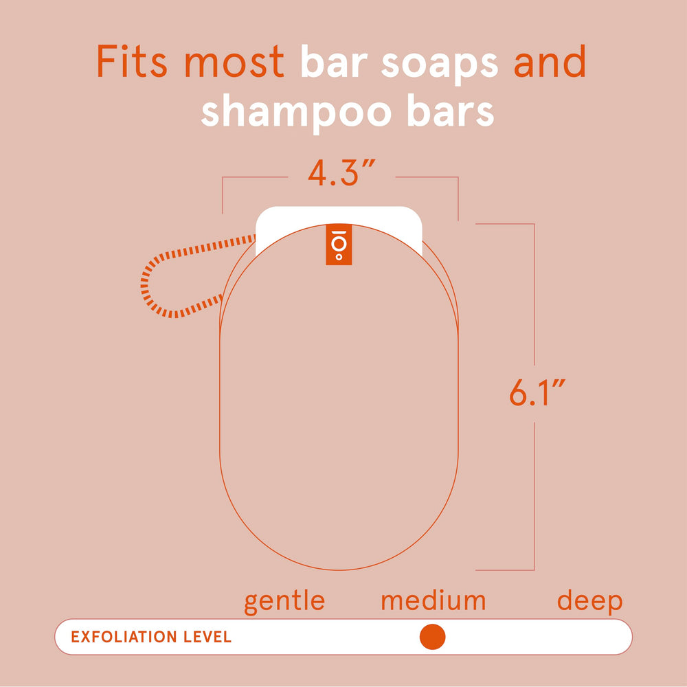Inside view of the soap saver showing the exfoliating pouch design.