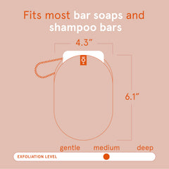 Inside view of the soap saver showing the exfoliating pouch design.