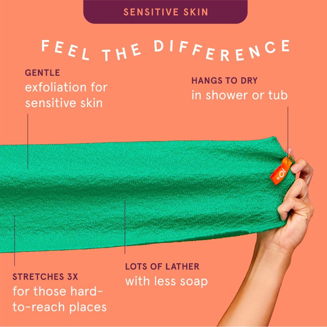 Cleanlogic exfoliating washcloth enables a gentle massage for smoother skin
