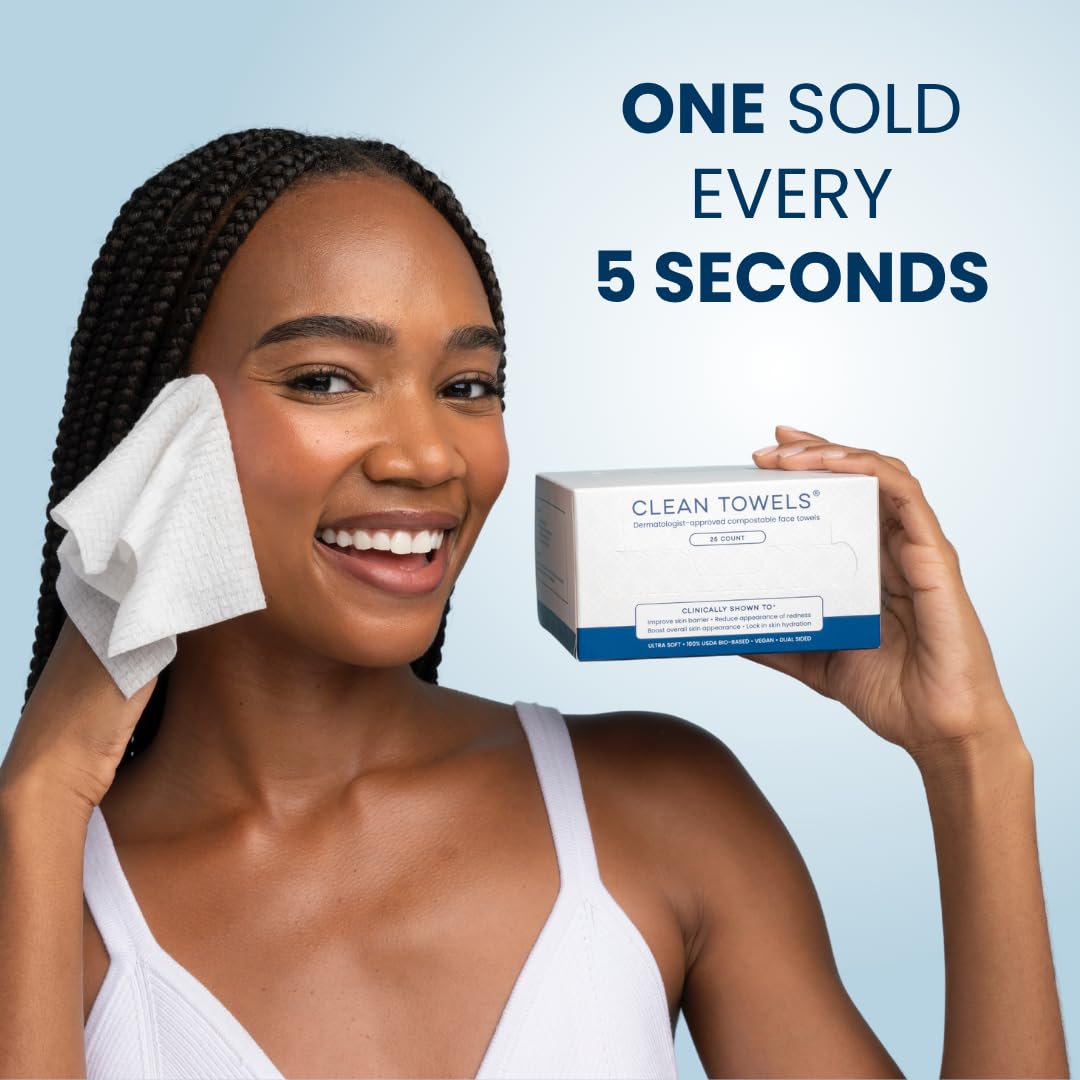 Clean Skin Club Clean Towels bacteria-free drying — clean towel after each use.