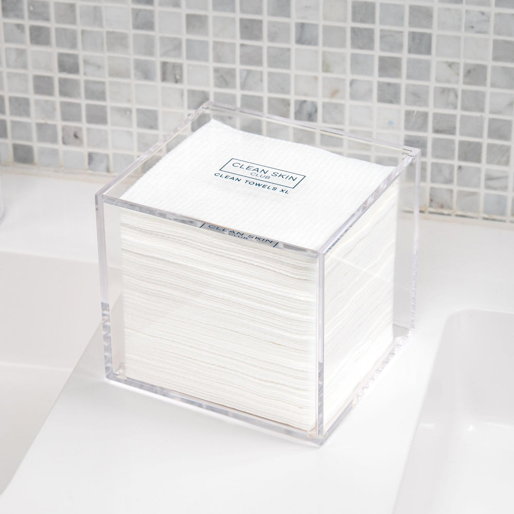 Cleanskin Club compact dimensions fit on small vanities and counters.