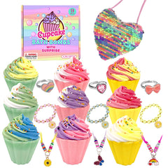 Clear and Fresh 9-pack cupcake bath bombs, individually packaged for easy gifting.