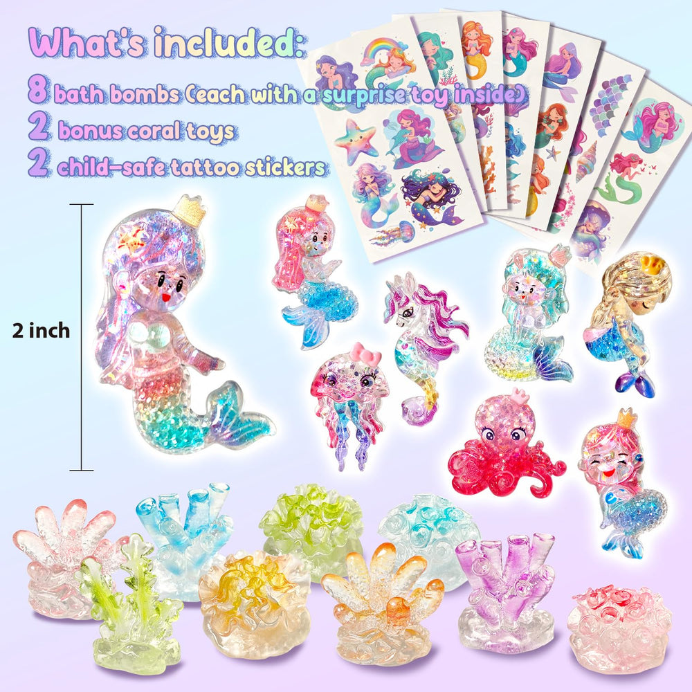 Clear and Fresh mermaid bath bombs reveal hidden figurines for imaginative play