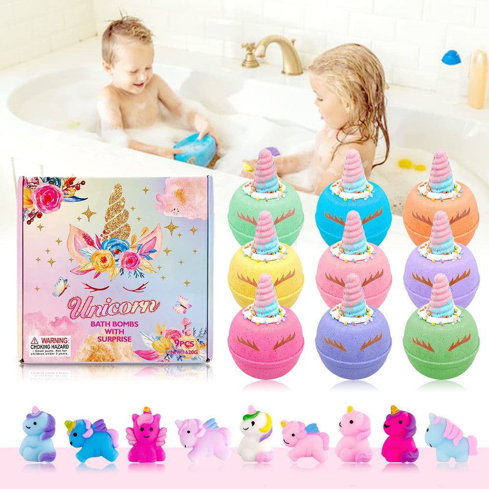 Clear and Fresh unicorn-bath-bombs-kids-joy-scene presents a playful bath moment with squishy toys.