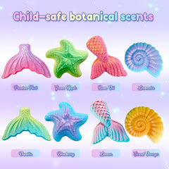 Clear and Fresh XXL mermaid bath bomb creates fluffy bubbles and quick dissolve