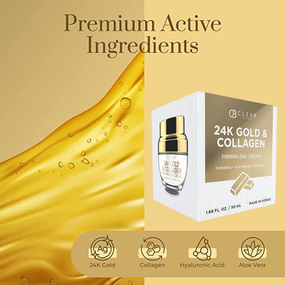 Clear Beauty day cream texture shown during application for smooth absorption.