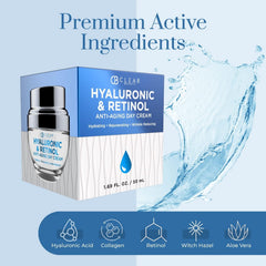 Clear Beauty Hyaluronic Retinol texture swirl demonstrates lightweight, fast-absorbing hydration