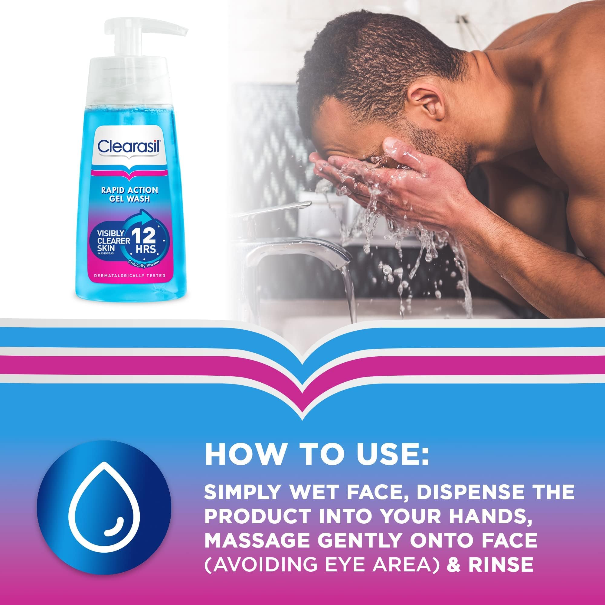 Clearasil Ultra Rapid Action Gel Wash porcelain-skin example emphasizes clarity and pore care.