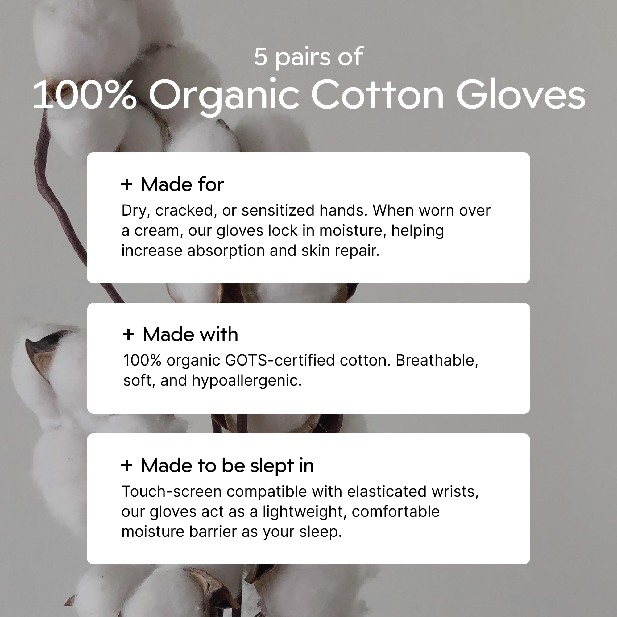 Clearbody Organics overnight glove treatment demonstrates moisture locking for cozy comfort.