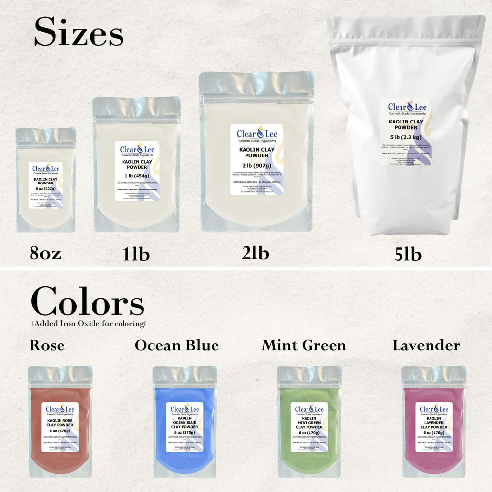 ClearLee Kaolin Clay powder base enables multiple DIY skincare recipes at home