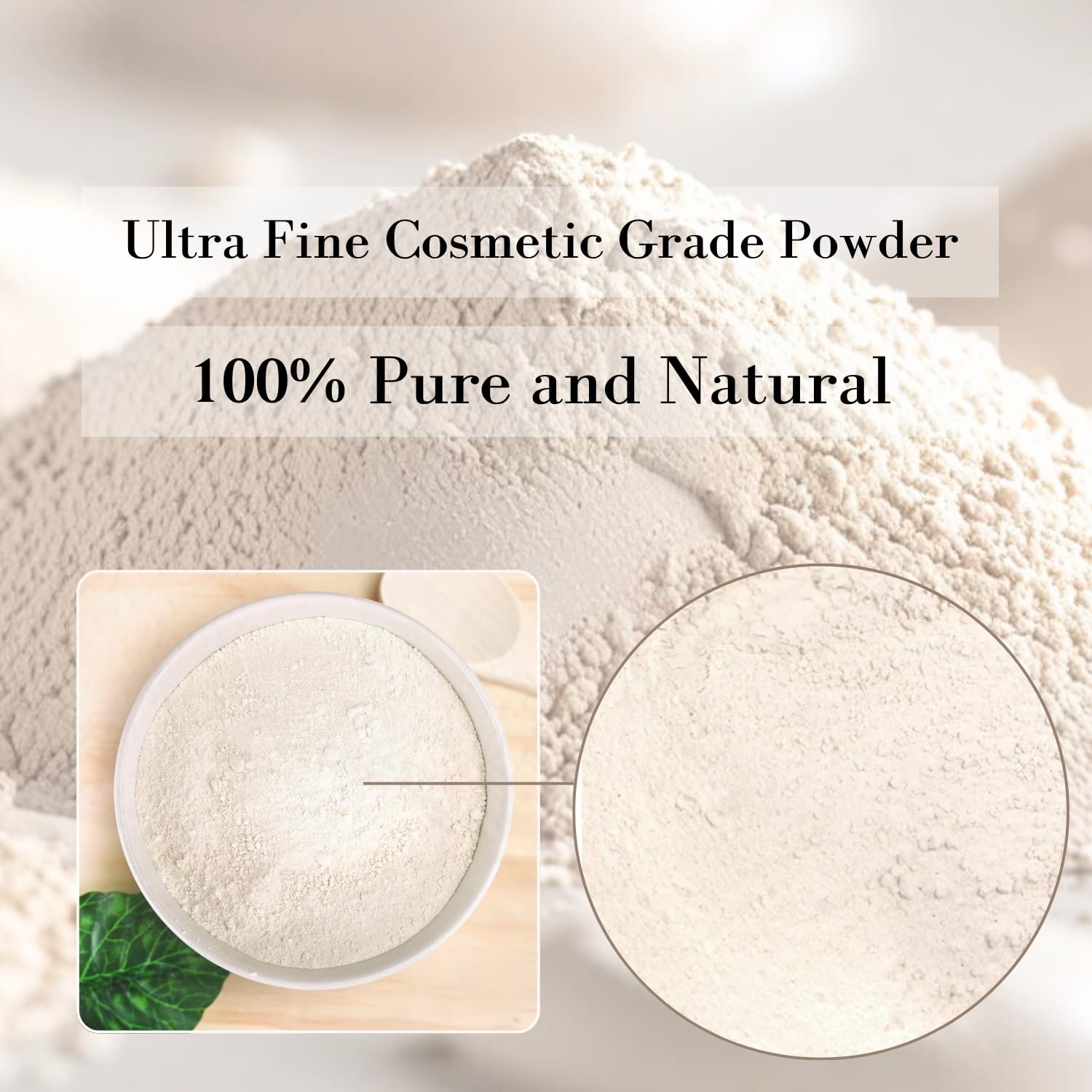 ClearLee Kaolin Clay powder in a bowl for facial mask offers gentle detox and rejuvenation